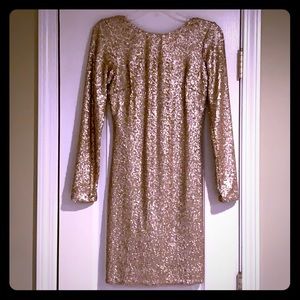Dress The Population gold sequin dress